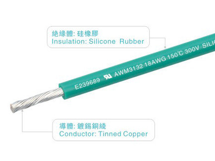 UL3132 uav εγχώριων συσκευών καλωδίων 300v 150C 30AWG FT2 σιλικόνης λαστιχένιος μαύρος φωτισμός